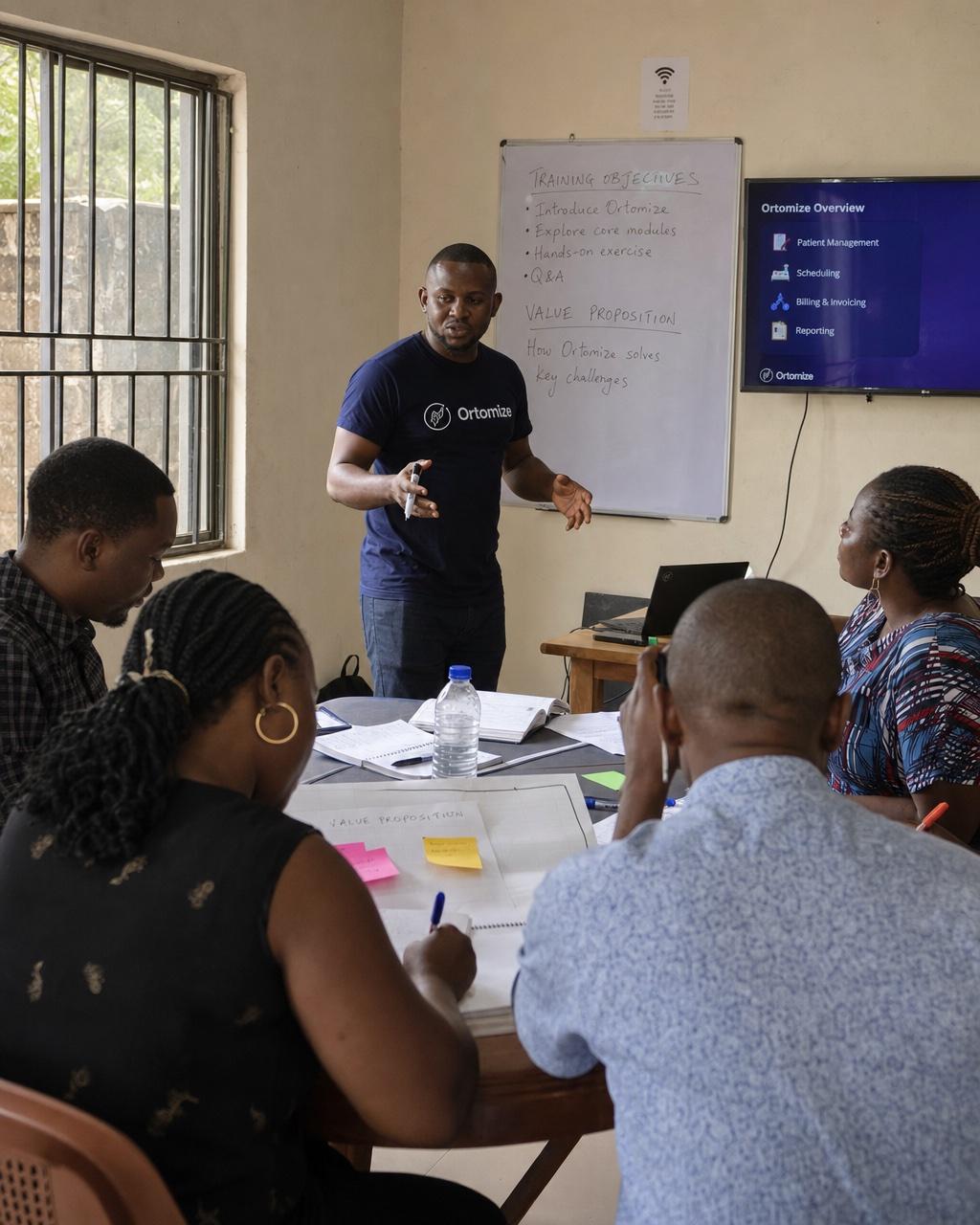 A trainer leading a hands-on classroom session