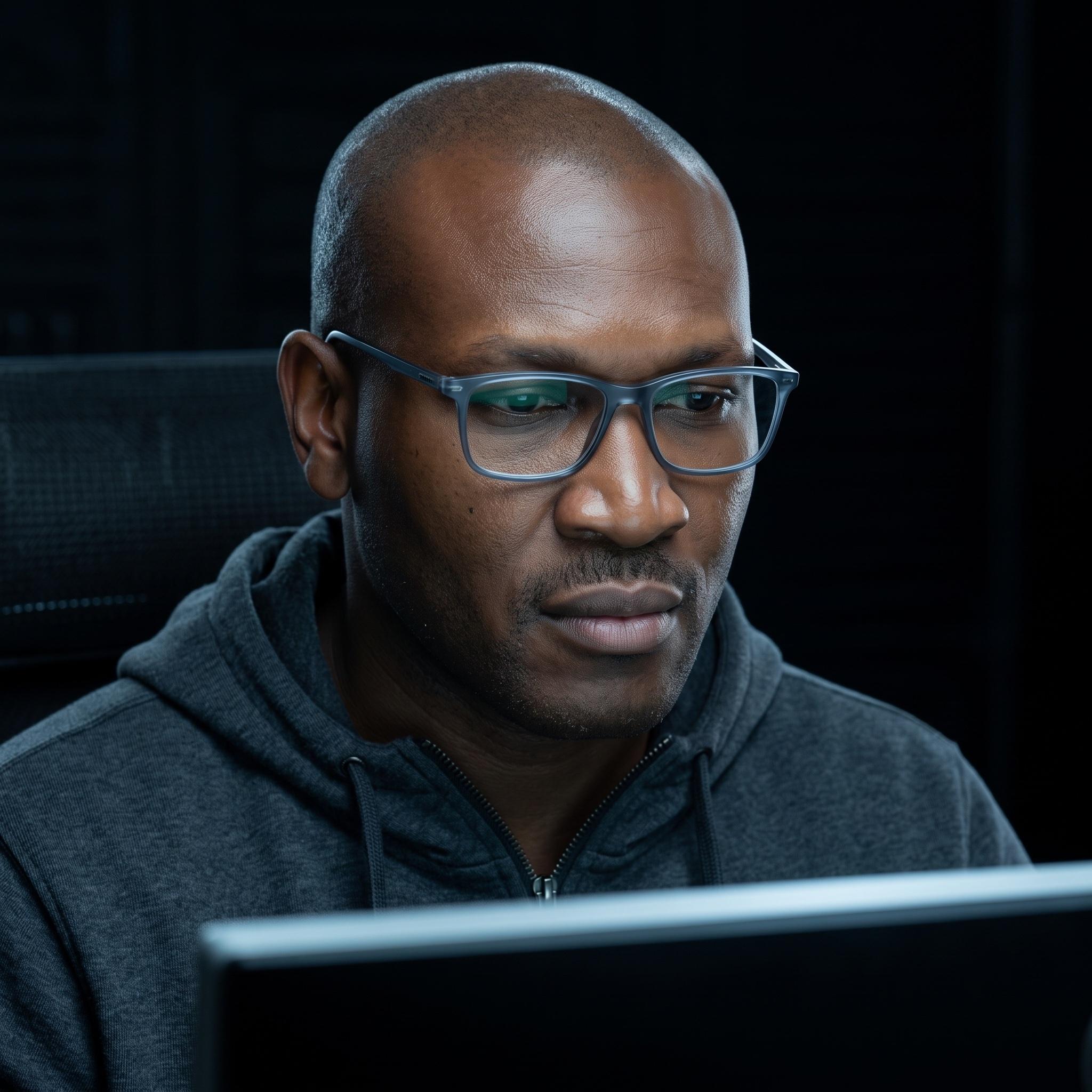 Ortomize's founder focused on his laptop during a live webinar session